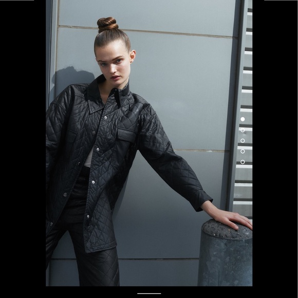 LAST CHANCE Women Zara Faux Leather Overshirt Size XS - Picture 1 of 7